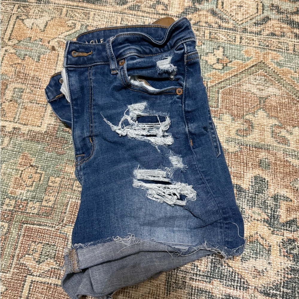 American Eagle Outfitters Distressed Blue Jean Shorts